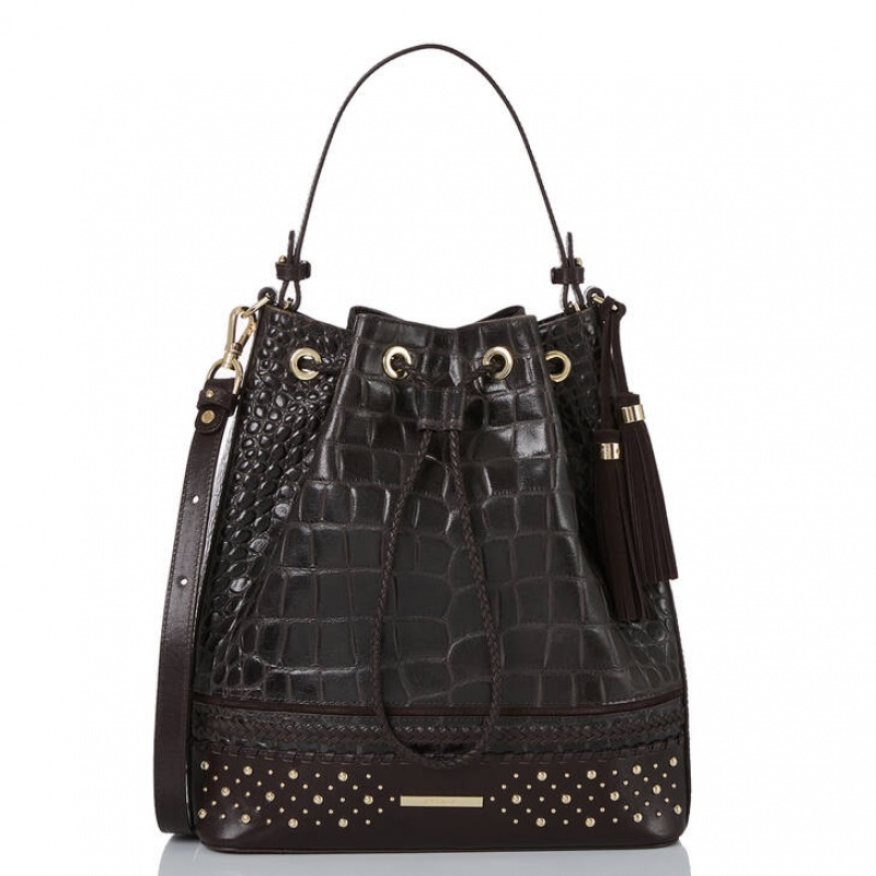 Black Women's Brahmin Marlowe Bucket Bags | 4523FBSWC