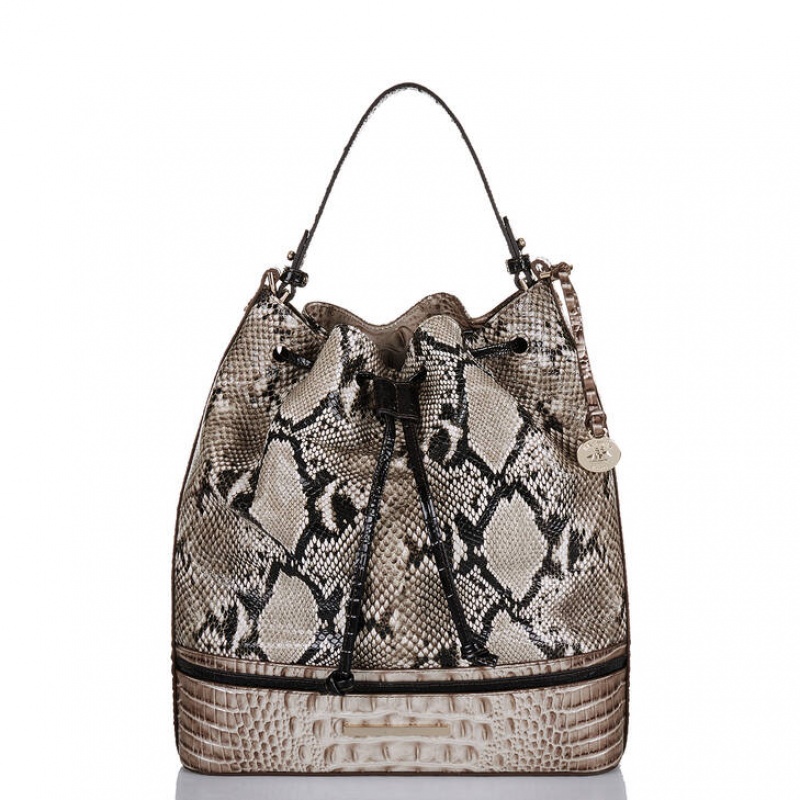 Black Women\'s Brahmin Marlowe Bucket Bags | 4097QOSCP