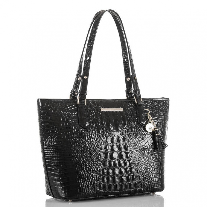 Black Women's Brahmin Medium Asher Tote Bags | 1640MWVUS