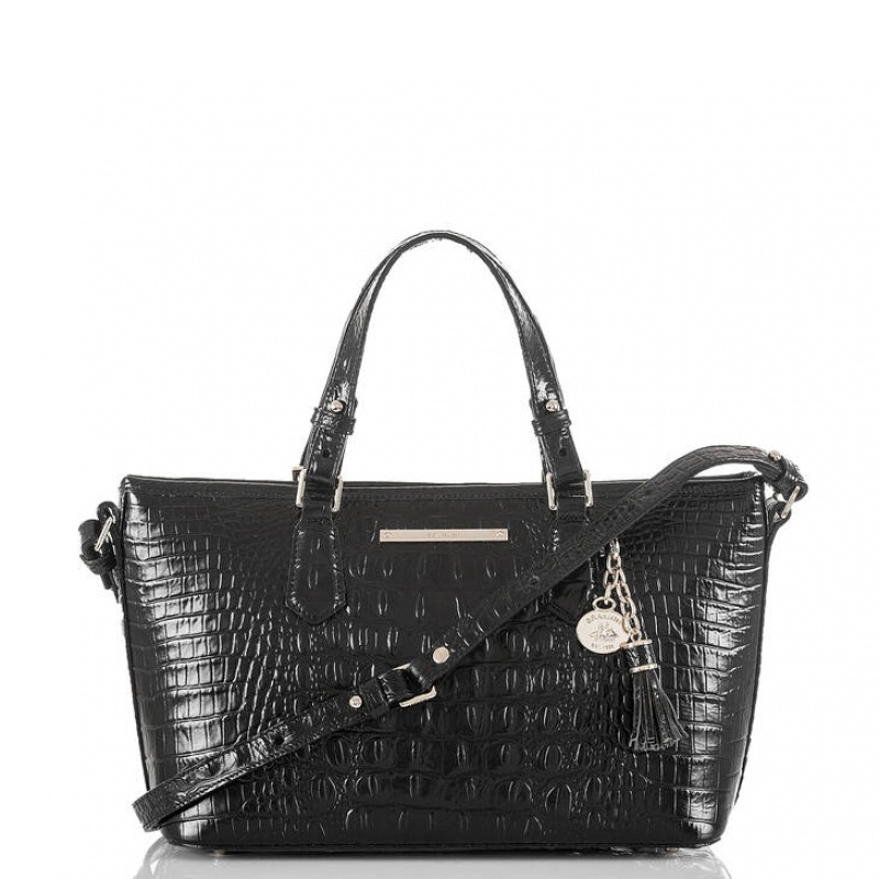 Black Women\'s Brahmin Mini Asher Satchel Bags | 1942ALEBR