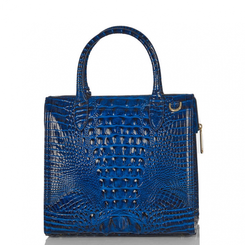 Blue Women's Brahmin Caroline Satchel Bags | 0836ARHYN