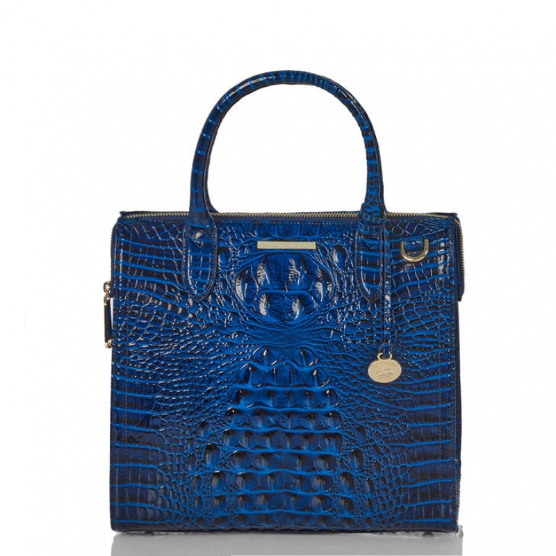 Blue Women\'s Brahmin Caroline Satchel Bags | 0836ARHYN