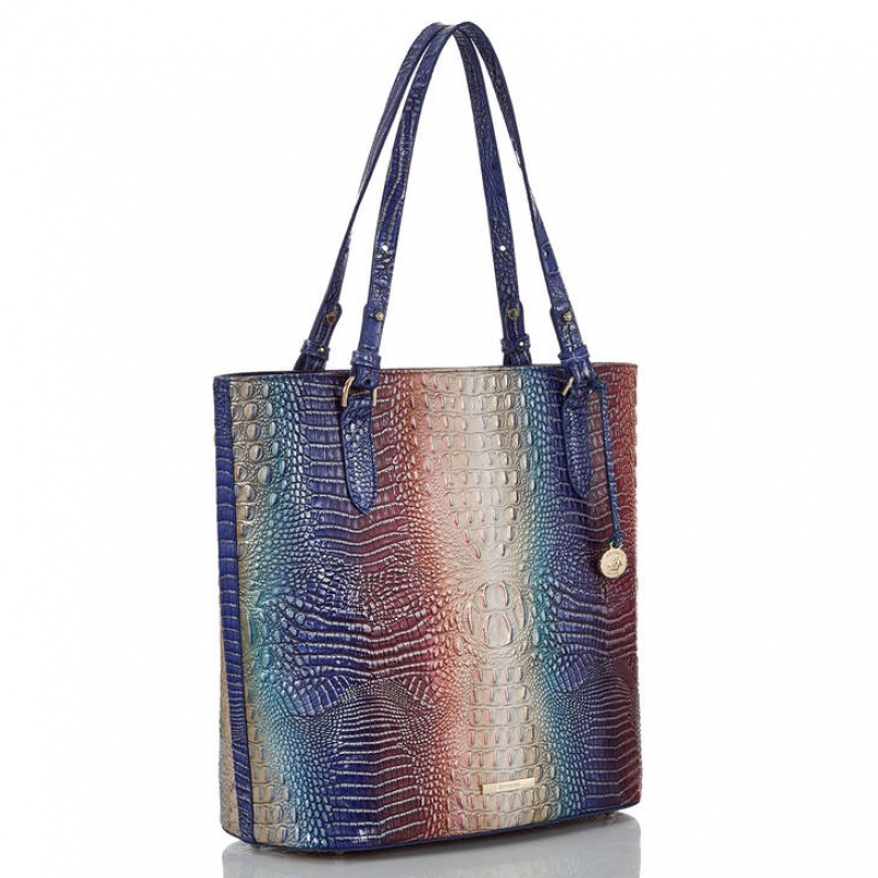 Blue Women's Brahmin Ezra Tote Bags | 8125XJEQB