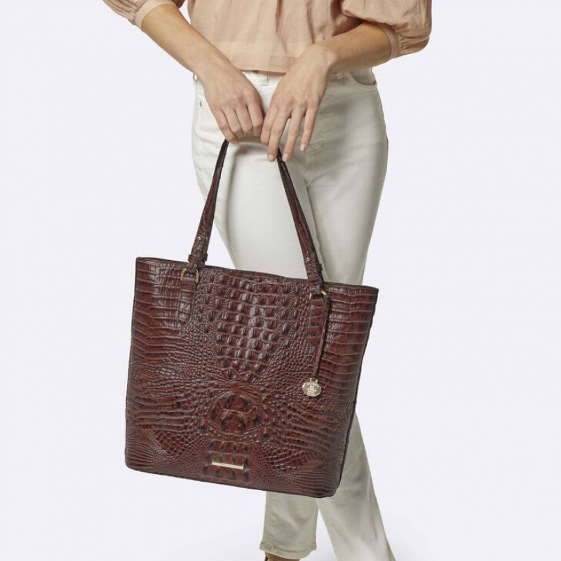 Blue Women's Brahmin Ezra Tote Bags | 8125XJEQB