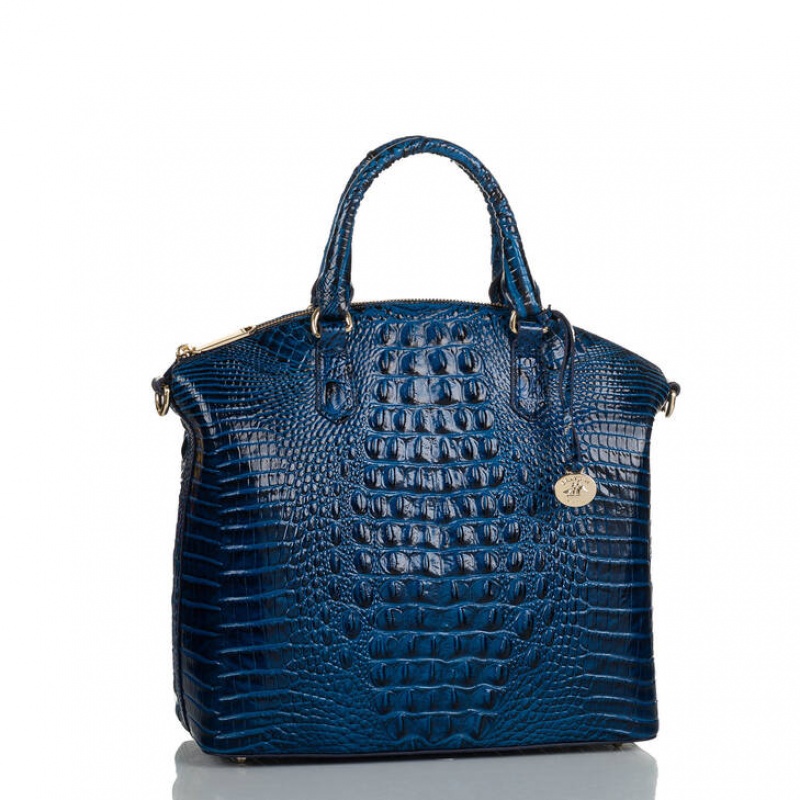 Blue Women's Brahmin Large Duxbury Satchel Bags | 7024MUJCB