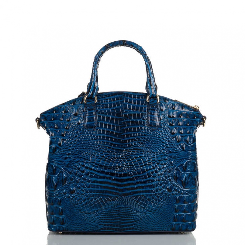 Blue Women's Brahmin Large Duxbury Satchel Bags | 7024MUJCB