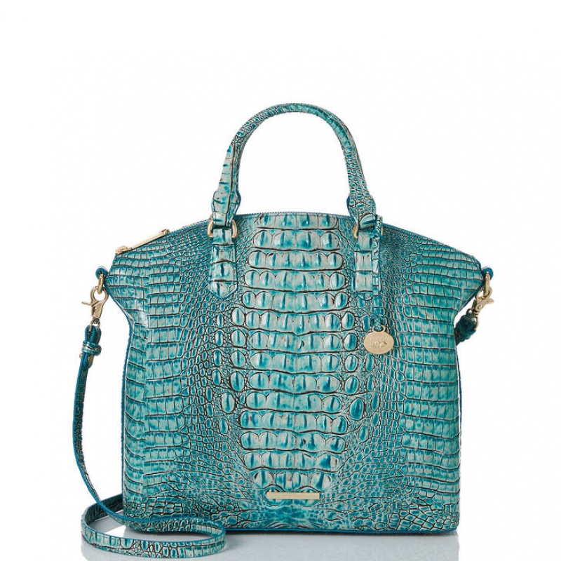 Blue Women's Brahmin Large Duxbury Satchel Bags | 5286EKDYS