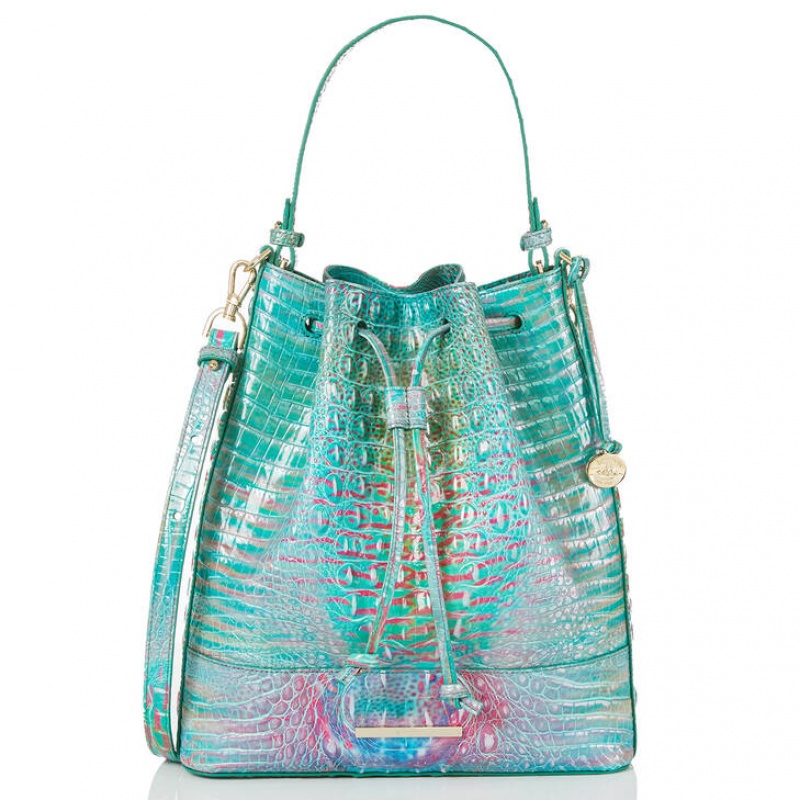 Blue Women's Brahmin Marlowe Bucket Bags | 1526RVGOI