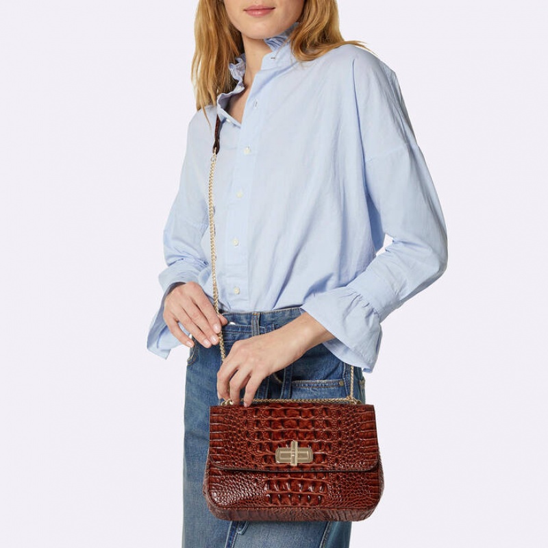 Blue Women's Brahmin Rosalie Crossbody Bags | 3827CQHUO