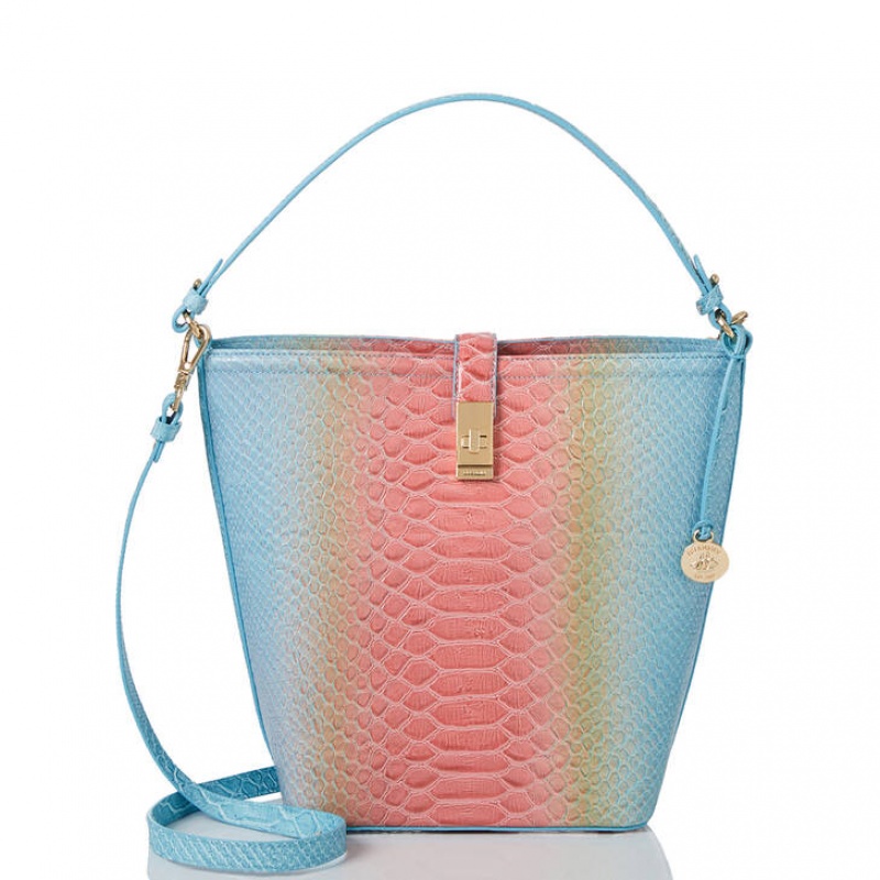 Blue Women's Brahmin Shira Bucket Bags | 5074MPUCY