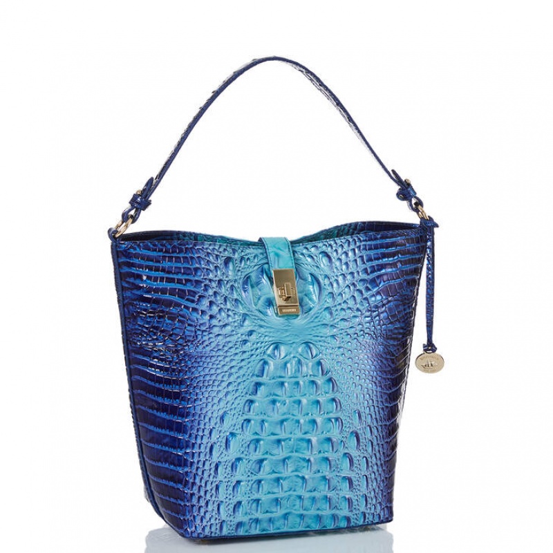 Blue Women's Brahmin Shira Bucket Bags | 9540PYVFK