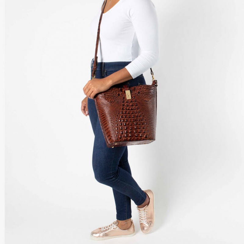 Blue Women's Brahmin Shira Bucket Bags | 9540PYVFK