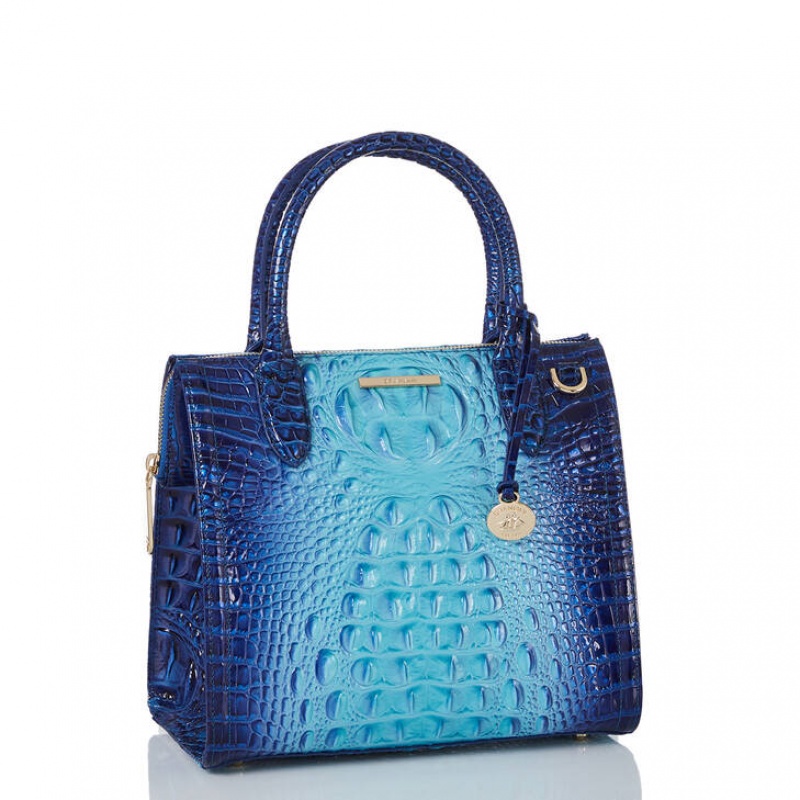 Blue Women's Brahmin Small Caroline Satchel Bags | 0597JPBXQ