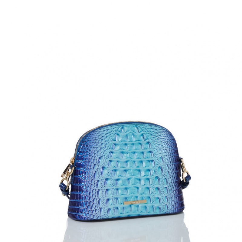 Blue Women's Brahmin Small Georgina Crossbody Bags | 3540FKJME