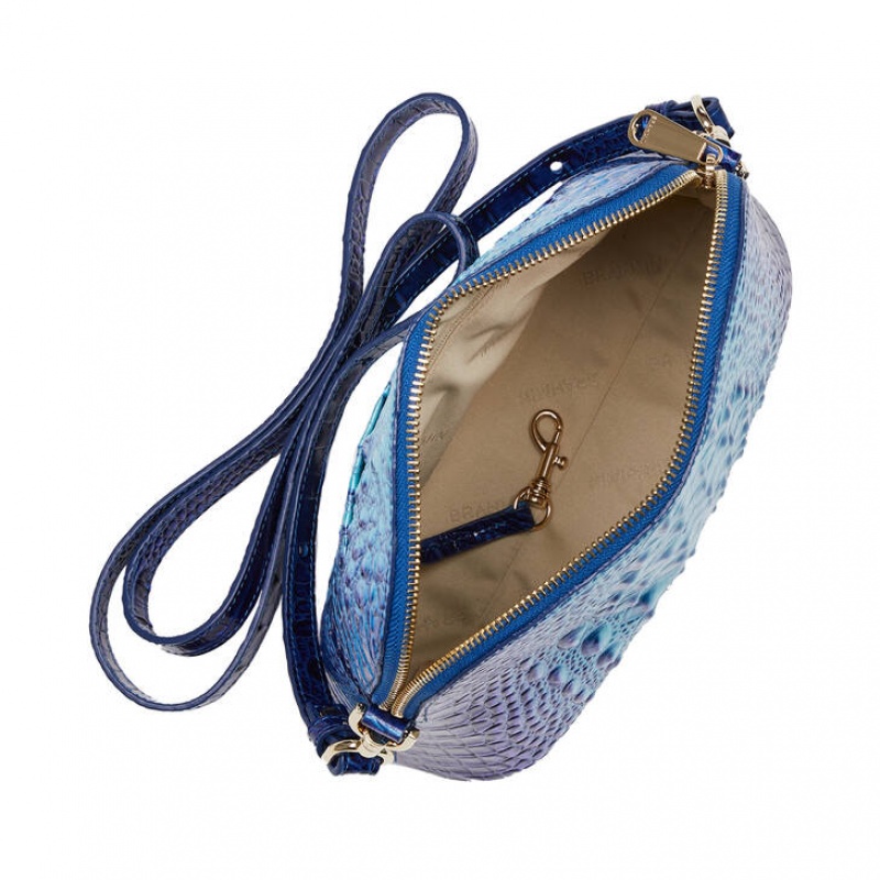 Blue Women's Brahmin Small Georgina Crossbody Bags | 3540FKJME