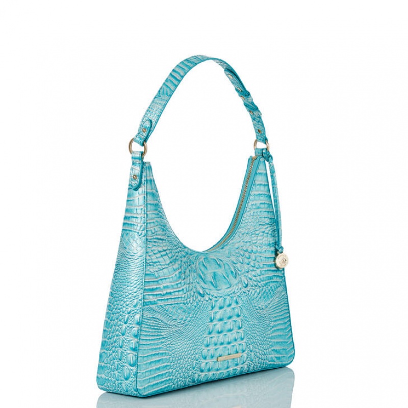 Blue Women's Brahmin Tabitha Shoulder Bags | 4326FGAJU