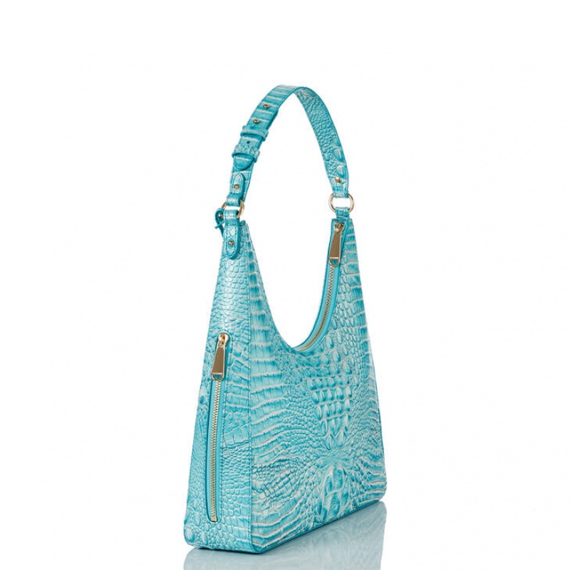 Blue Women's Brahmin Tabitha Shoulder Bags | 4326FGAJU