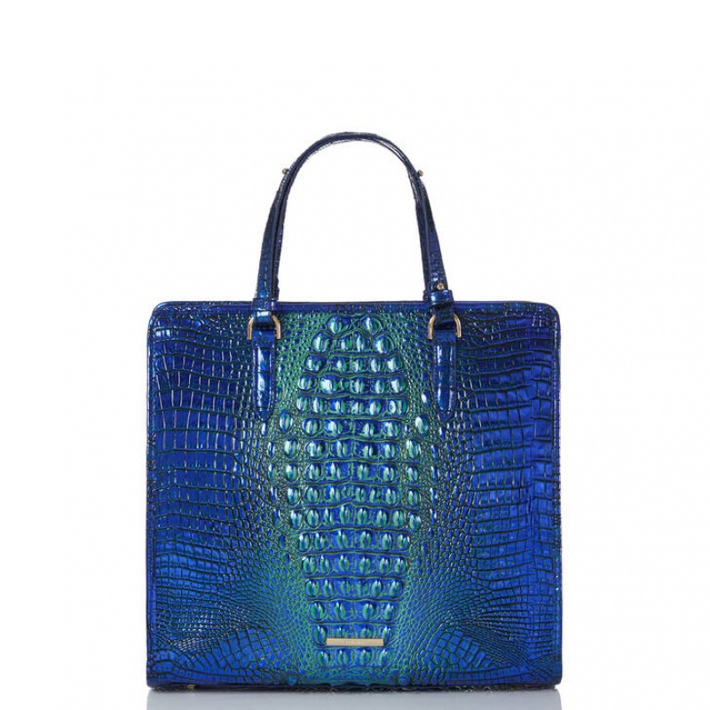 Blue Women\'s Brahmin Tia Tote Bags | 5963RWHBX