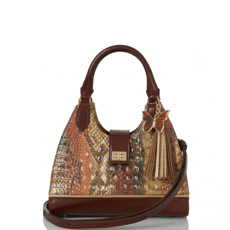 Brown Women's Brahmin Adrian Satchel Bags | 2658EFLOY