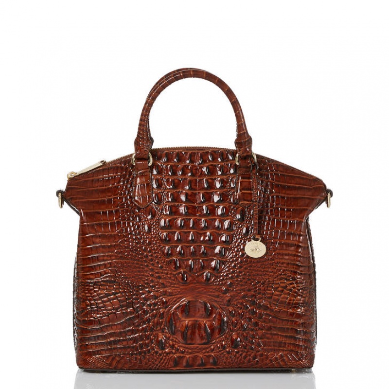 Brown Women\'s Brahmin Large Duxbury Satchel Bags | 3194EGLJV