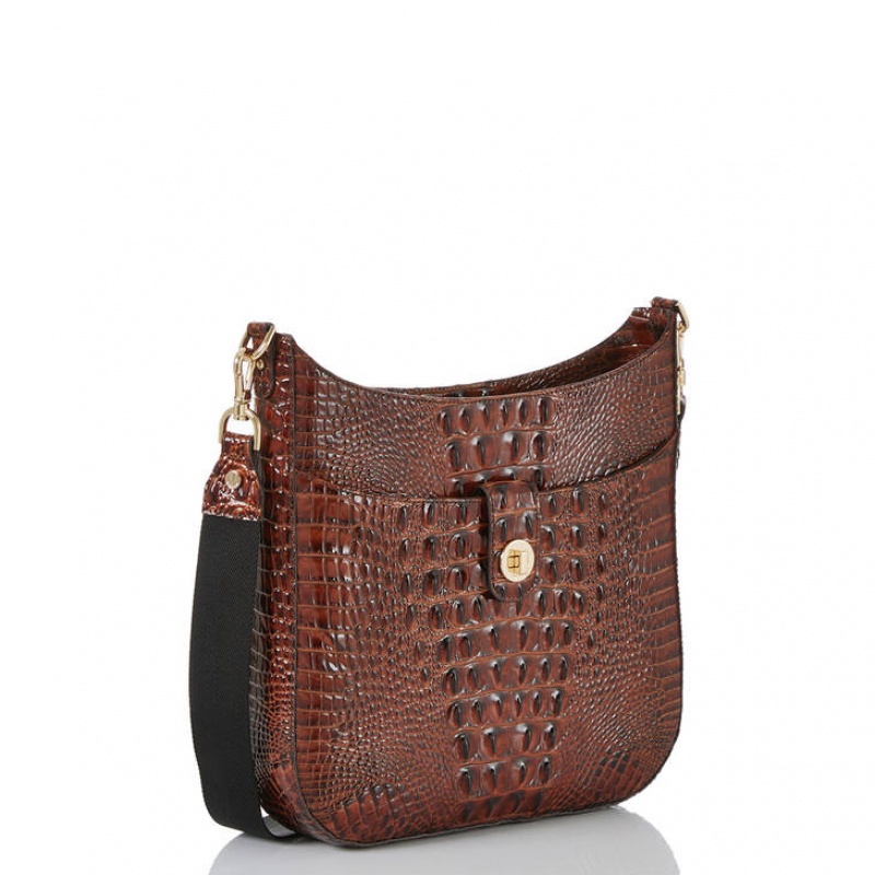 Brown Women's Brahmin Leia Crossbody Bags | 8201QTXWJ