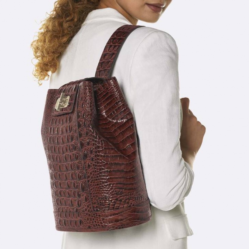 Brown Women's Brahmin Maddie Bucket Bags | 2970ROXHB