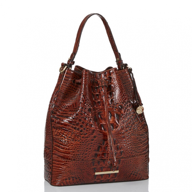 Brown Women's Brahmin Marlowe Bucket Bags | 2470FMRQT