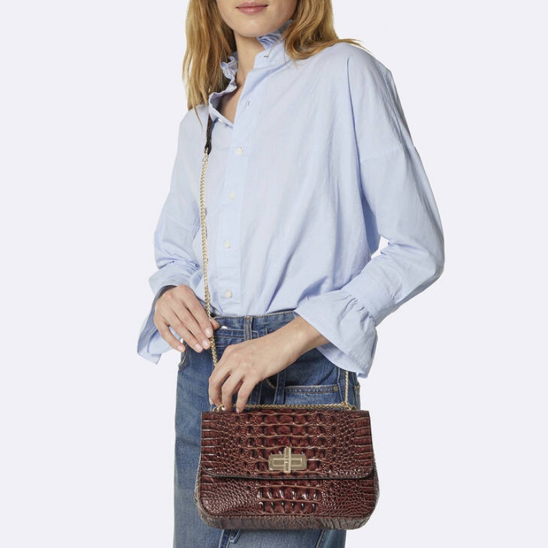 Brown Women's Brahmin Rosalie Crossbody Bags | 3481KGRVJ