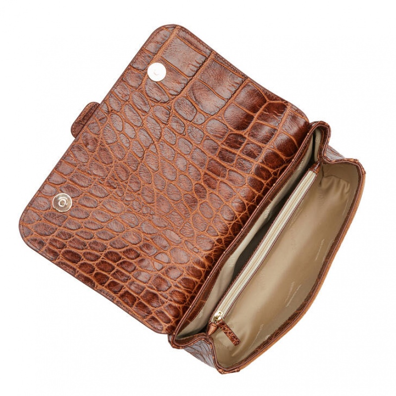 Brown Women's Brahmin Rosalie Crossbody Bags | 4392GJHWM