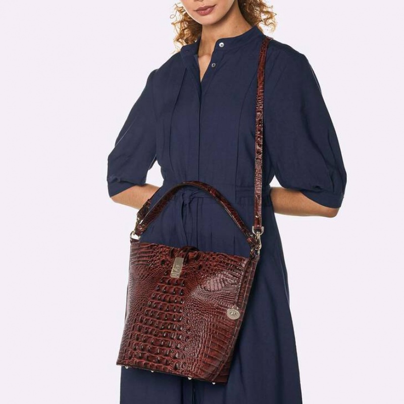 Brown Women's Brahmin Shira Bucket Bags | 6089HQXWS