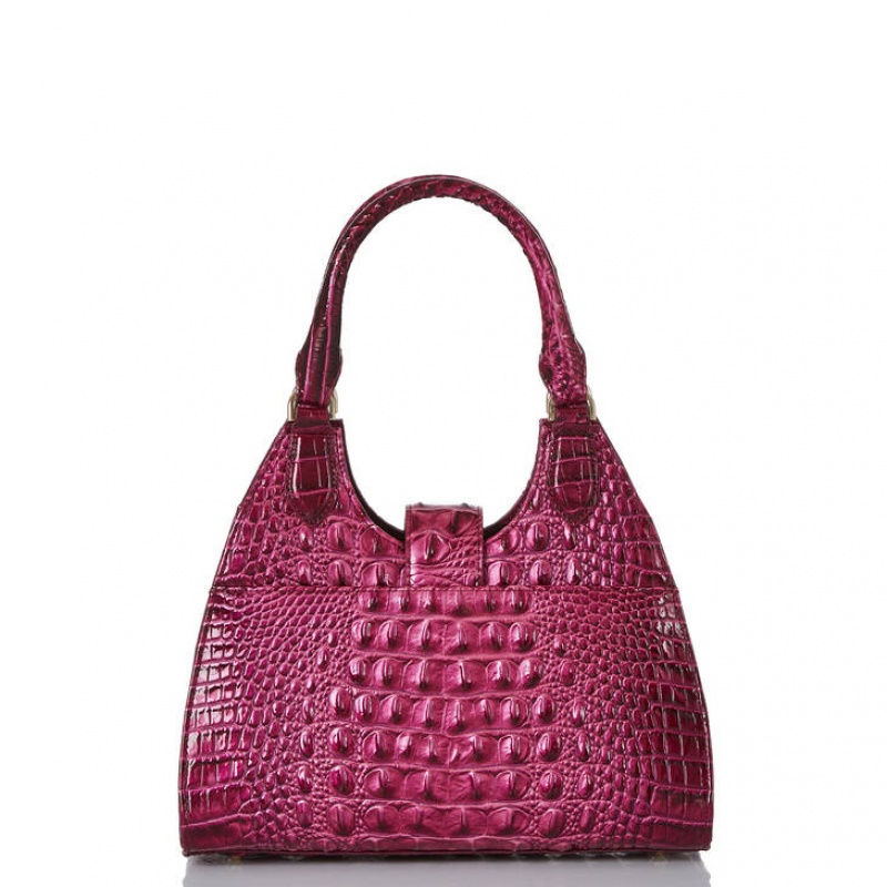 Burgundy Women's Brahmin Adrian Satchel Bags | 8403WVJYO