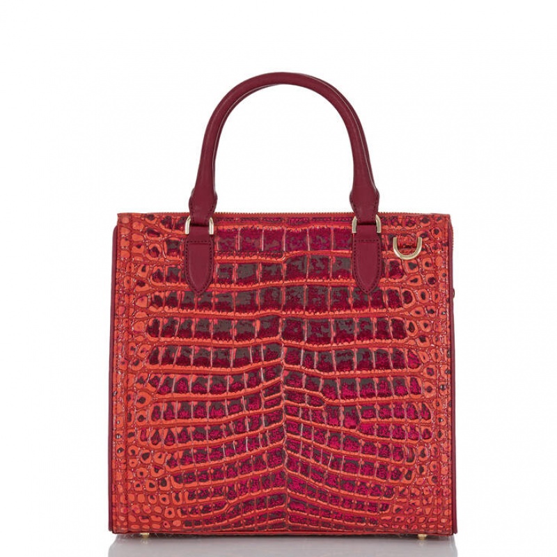 Burgundy Women's Brahmin Caroline Satchel Bags | 5786MCXIS