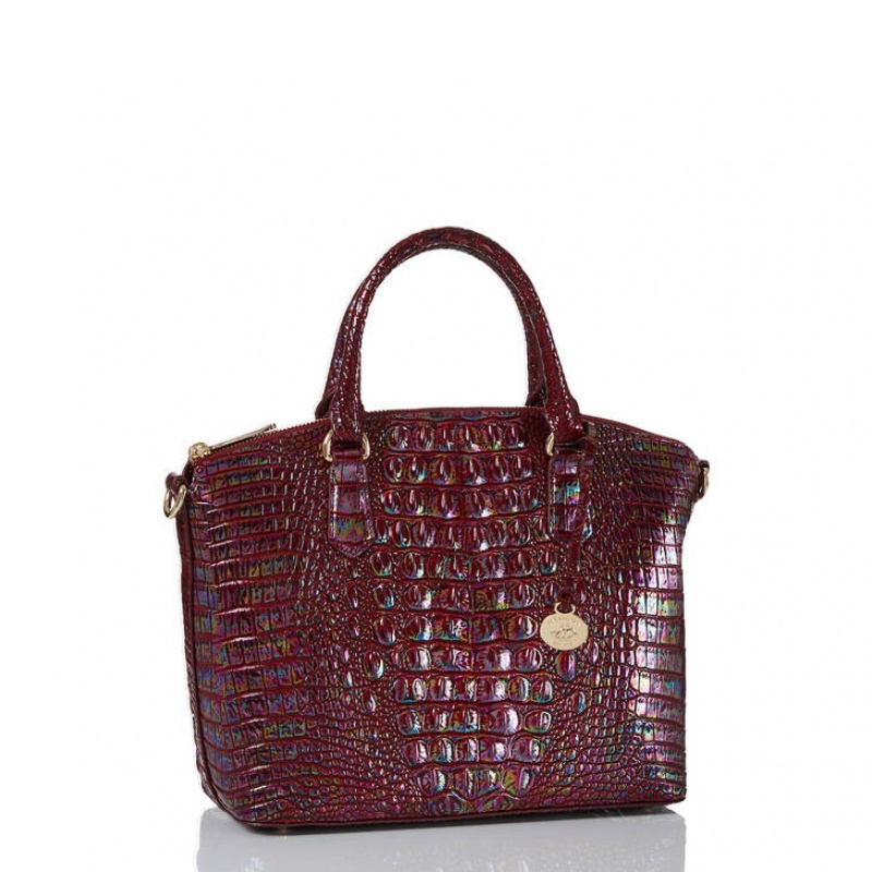 Burgundy Women's Brahmin Duxbury Satchel Bags | 7046NHIQC