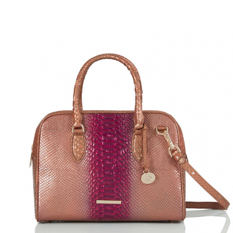 Burgundy Women's Brahmin Marissa Satchel Bags | 8476NCRMH