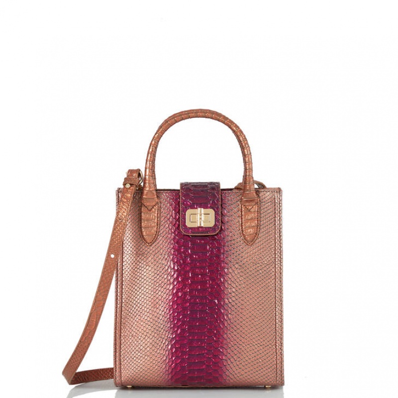 Burgundy Women's Brahmin Moira Tote Bags | 2795YNQLM