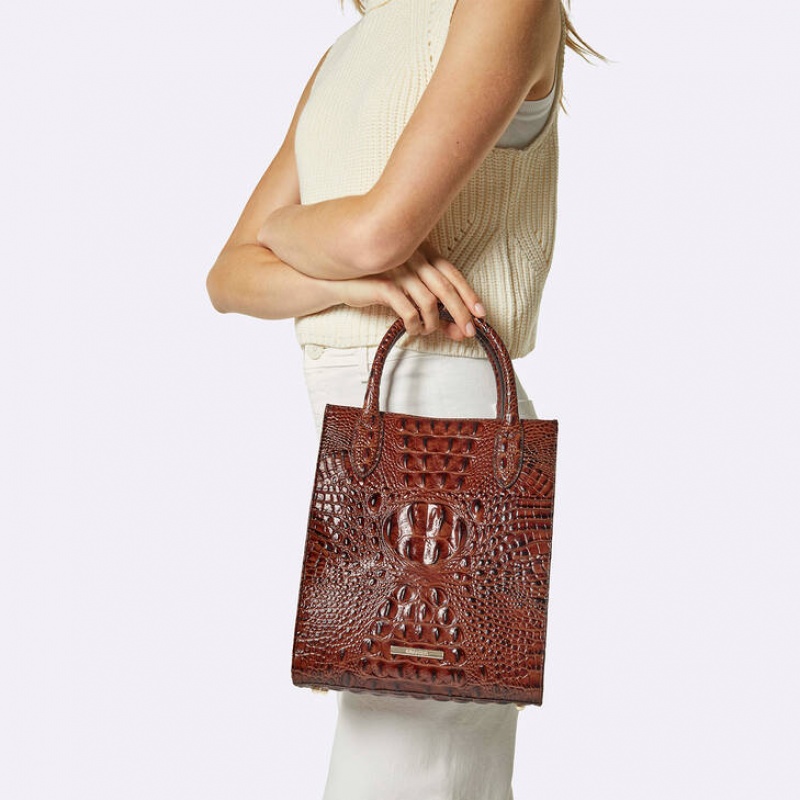 Burgundy Women's Brahmin Moira Tote Bags | 2795YNQLM