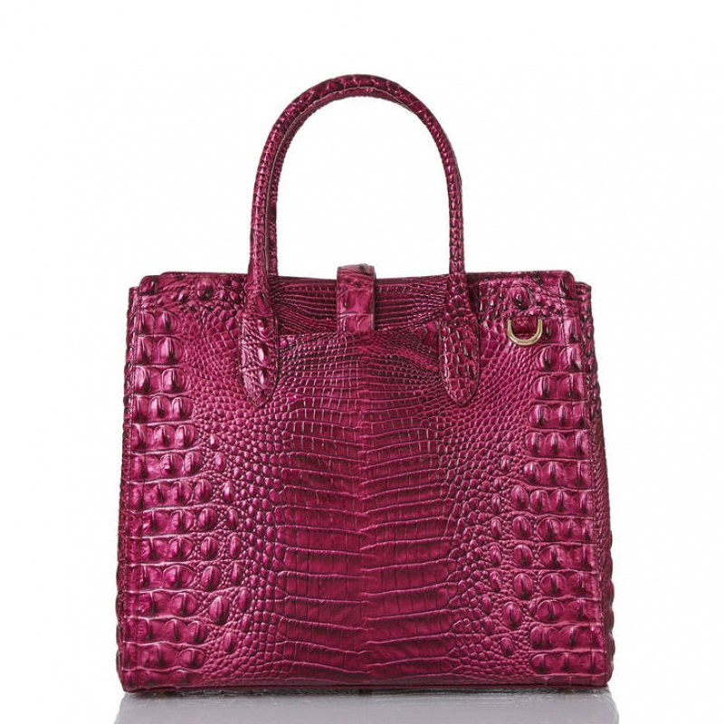 Burgundy Women's Brahmin Nakita Satchel Bags | 8923UOIDY