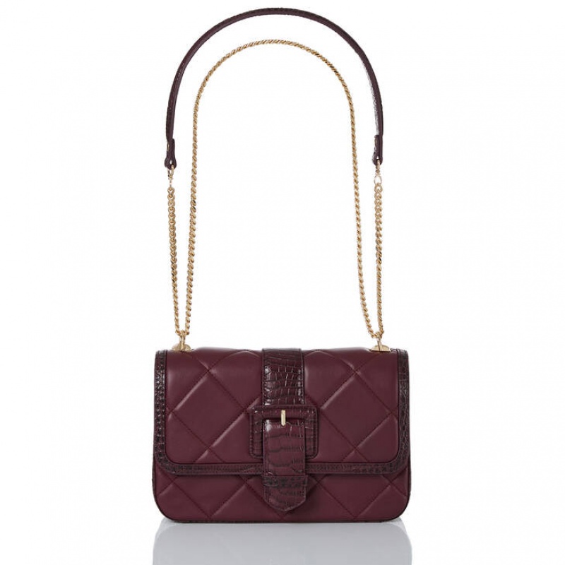 Burgundy Women's Brahmin Rosalie Crossbody Bags | 6937WBRJC