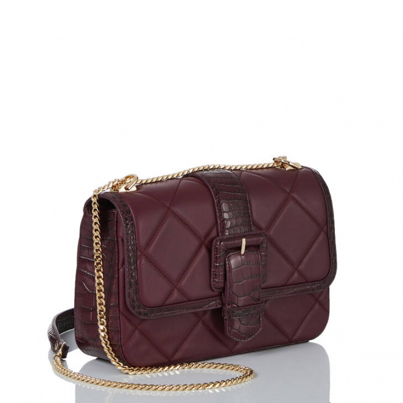 Burgundy Women\'s Brahmin Rosalie Crossbody Bags | 6937WBRJC