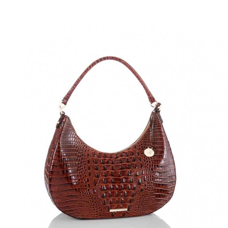 Chocolate Women's Brahmin Bekka Shoulder Bags | 5038PZLJA