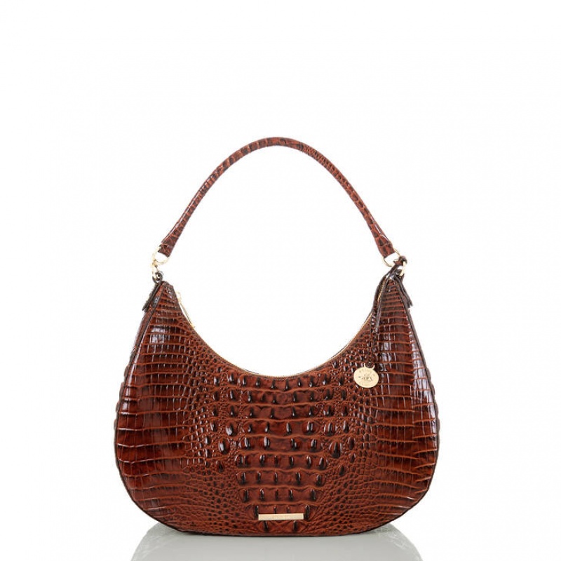 Chocolate Women\'s Brahmin Bekka Shoulder Bags | 5038PZLJA