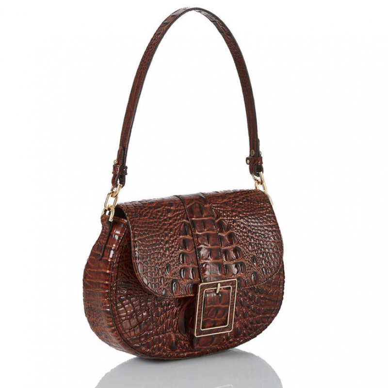 Chocolate Women's Brahmin Cynthia Shoulder Bags | 9732FRKOC