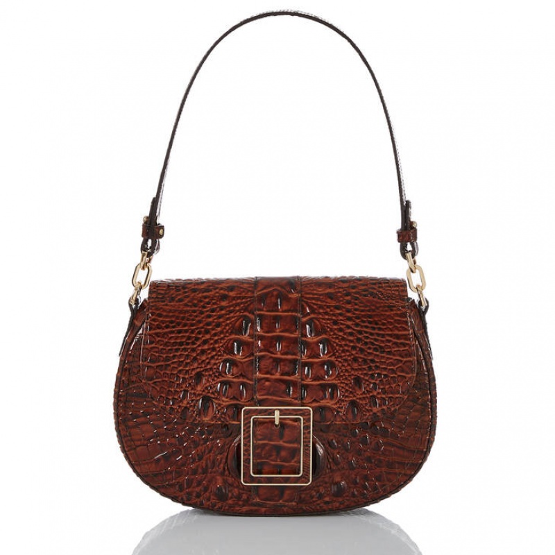 Chocolate Women's Brahmin Cynthia Shoulder Bags | 9732FRKOC