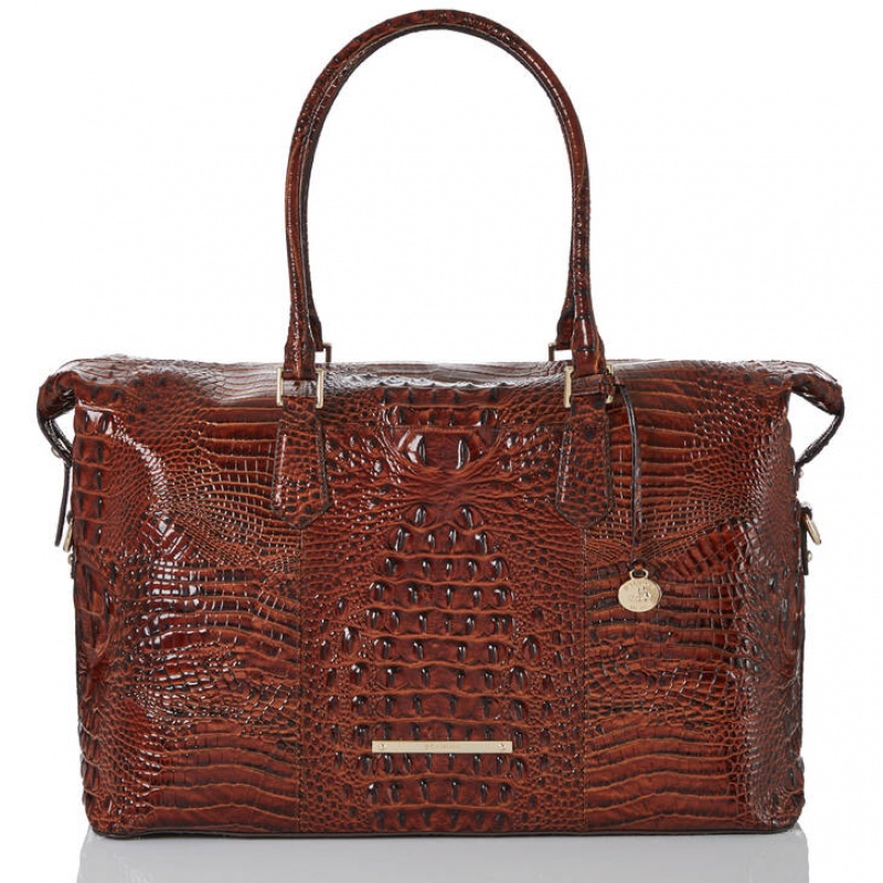 Chocolate Women\'s Brahmin Duxbury Weekender Travel Bags | 4675KVIPX