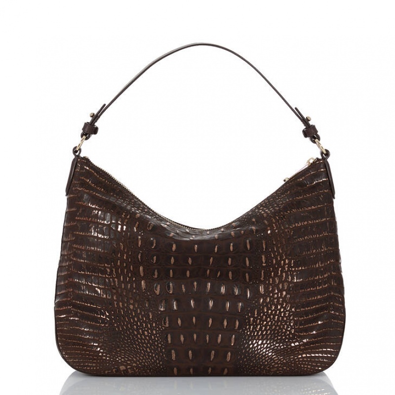 Chocolate Women's Brahmin Heather Shoulder Bags | 6380PZXTI