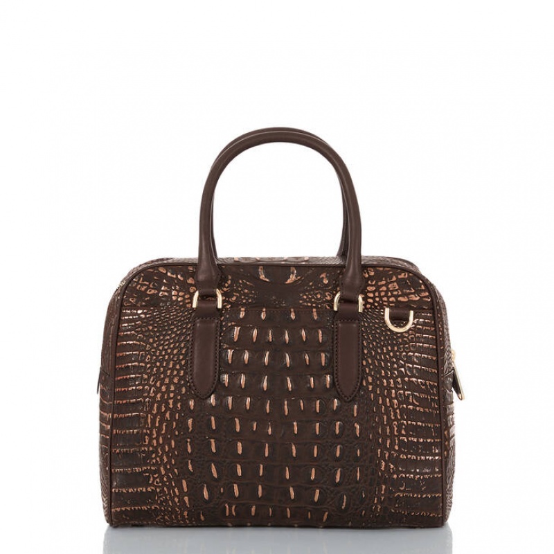 Chocolate Women's Brahmin Marissa Satchel Bags | 5671KETSA