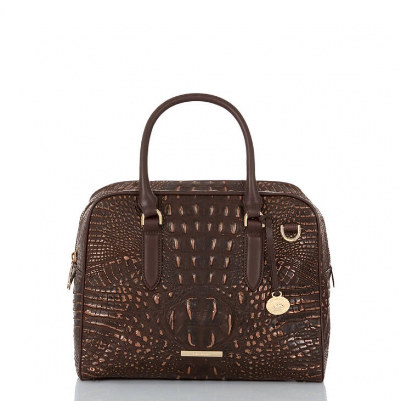 Chocolate Women\'s Brahmin Marissa Satchel Bags | 5671KETSA