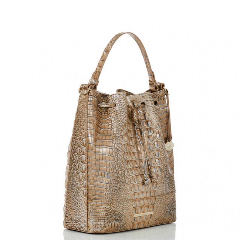 Chocolate Women's Brahmin Marlowe Bucket Bags | 8751SKAFB