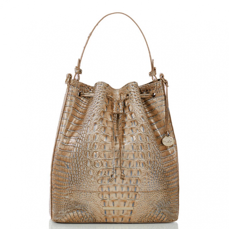 Chocolate Women\'s Brahmin Marlowe Bucket Bags | 8751SKAFB