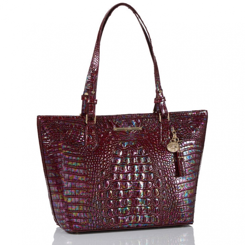 Chocolate Women's Brahmin Medium Asher Tote Bags | 1370YQGTR